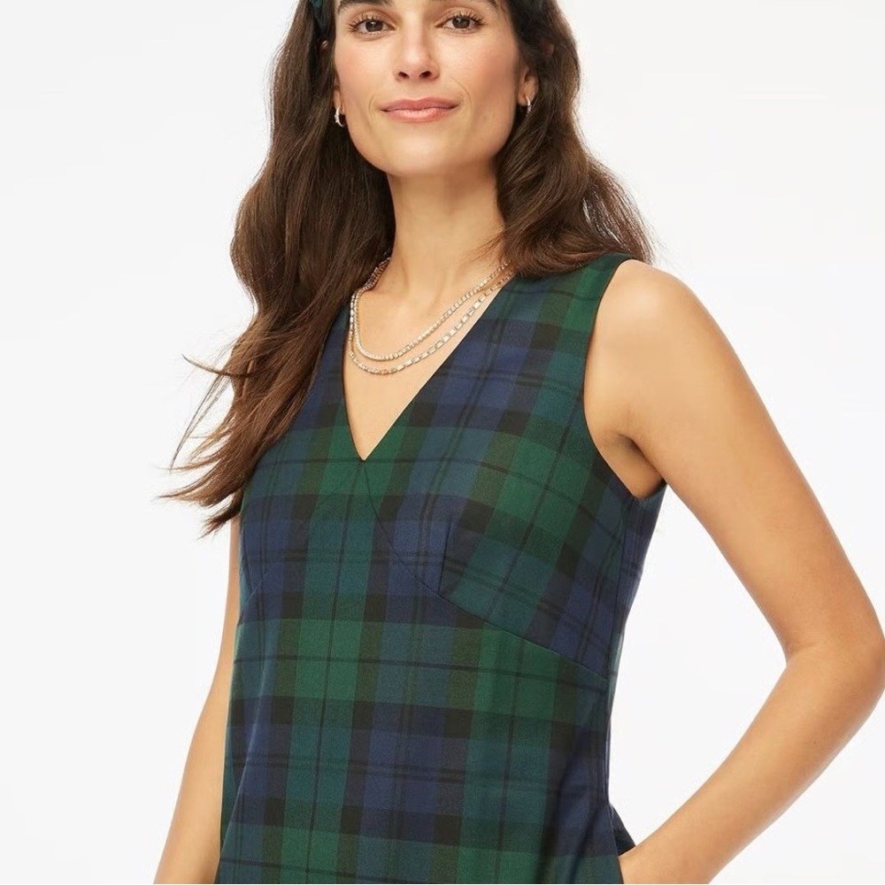 J. Crew Green and Blue Plaid Mini Dress - Picture 5 of 6